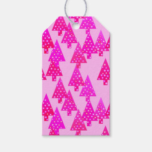 Moderne Blume Weihnachtsbäume - Fuchsienrosa Geschenkanhänger