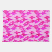 Moderne Blume Weihnachtsbäume - Fuchsienrosa Geschirrtuch (Horizontal)