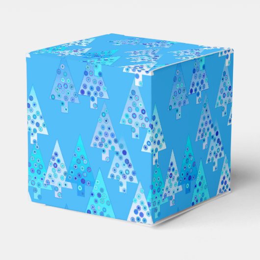 Moderne Blume Weihnachtsbäume - Himmel blau Geschenkschachtel (Rückseite)