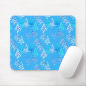 Moderne Blume Weihnachtsbäume - Himmel blau Mousepad (Mit Mouse)