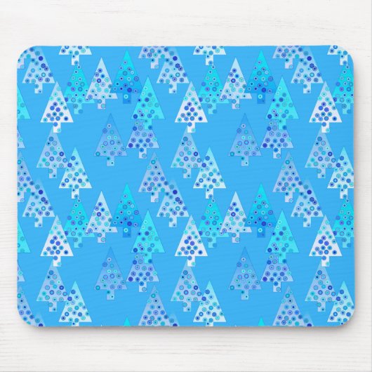 Moderne Blume Weihnachtsbäume - Himmel blau Mousepad (Vorne)