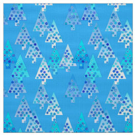 Moderne Blume Weihnachtsbäume - Himmel blau Stoff