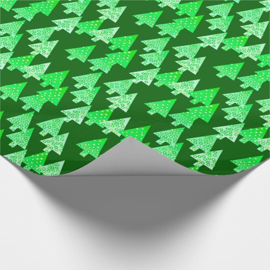 Moderne Blume Weihnachtsbäume - Kieferngrün Geschenkpapier (Ecke)