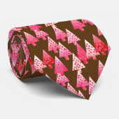 Moderne Blume Weihnachtsbäume - Korallen & Braun Krawatte (Gerollt)