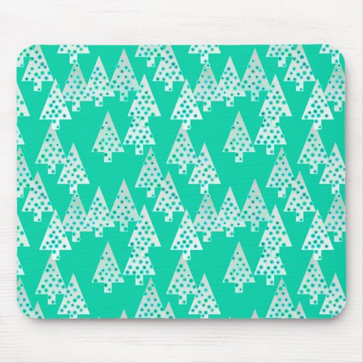 Moderne Blume Weihnachtsbäume - Meeresgrün Mousepad (Vorne)