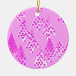 Moderne Blume Weihnachtsbäume - Orchideen & Veilch Keramikornament