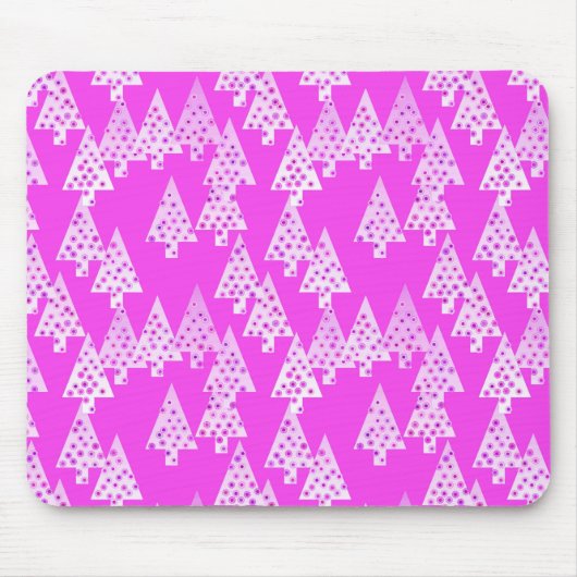 Moderne Blume Weihnachtsbäume - Orchideenrosa Mousepad (Vorne)