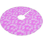 Moderne Blume Weihnachtsbäume - Orchideenrosa Polyester Weihnachtsbaumdecke (Schrägansicht)