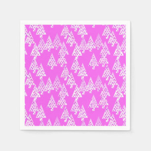 Moderne Blume Weihnachtsbäume - Orchideenrosa Serviette