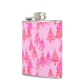 Moderne Blume Weihnachtsbäume - pastellrosa Flachmann (Links)