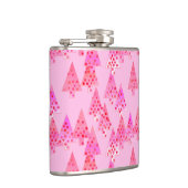 Moderne Blume Weihnachtsbäume - pastellrosa Flachmann (Rechts)