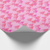 Moderne Blume Weihnachtsbäume - Pastellrosa Geschenkpapier (Ecke)