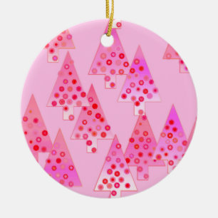Moderne Blume Weihnachtsbäume - pastellrosa Keramik Ornament