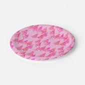 Moderne Blume Weihnachtsbäume - pastellrosa Pappteller (Schrägansicht)