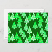 Moderne Blume Weihnachtsbäume - Pinien grün Feiertagspostkarte (Vorne/Hinten)