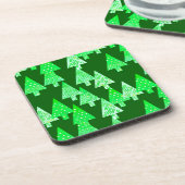 Moderne Blume Weihnachtsbäume - Pinien grün Getränkeuntersetzer (Linke Seite)