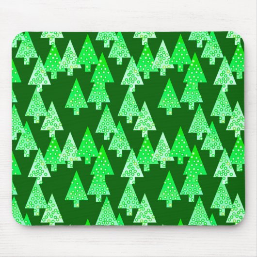 Moderne Blume Weihnachtsbäume - Pinien grün Mousepad (Vorne)