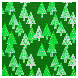 Moderne Blume Weihnachtsbäume - Pinien grün Stoff