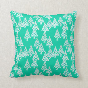 Moderne Blume Weihnachtsbäume - seafoam Grün Kissen