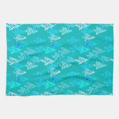 Moderne Blume Weihnachtsbäume - Türkis Küchentuch (Horizontal)