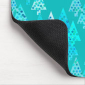 Moderne Blume Weihnachtsbäume - Türkis Mousepad (Ecke)