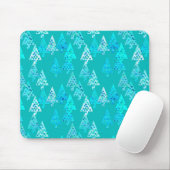 Moderne Blume Weihnachtsbäume - Türkis Mousepad (Mit Mouse)