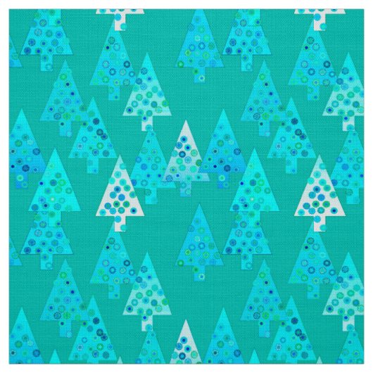 Moderne Blume Weihnachtsbäume - Türkis Stoff (Muster)