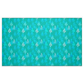Moderne Blume Weihnachtsbäume - Türkis Stoff (Fat Quarter (45,7 x 55,9 cm))