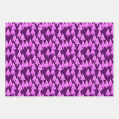 Moderne Blume Weihnachtsbäume, Wein, Blau, Lila Geschenkpapier Set (Vorderseite 3)