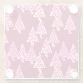 Moderne Blume Weihnachtsbäume - Wein & Rosa Glasuntersetzer (Rückseite)