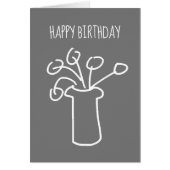 Moderne Blume weiß auf grau (Vorne)