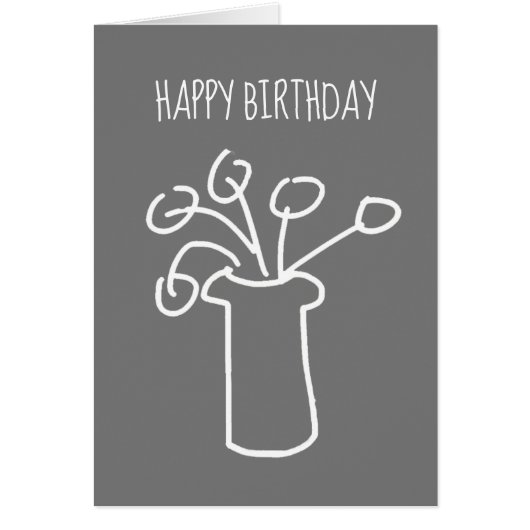 Moderne Blume weiß auf grau (Vorne)