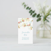 Moderne Blume Weißes Magnolium Visitenkarte (Stehend Vorderseite)