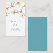 Moderne Blume Weißes Magnolium Visitenkarte (Vorne/Hinten)