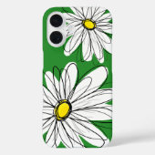 Moderne Blume Zeichne weiß grün gelb Case-Mate iPhone Hülle (Rückseite)