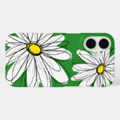 Moderne Blume Zeichne weiß grün gelb Case-Mate iPhone Hülle (Rückseite (Horizontal))