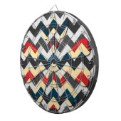 Moderne Blume Zickzack Zigzag Muster Dartscheibe (Vorderseite rechts)