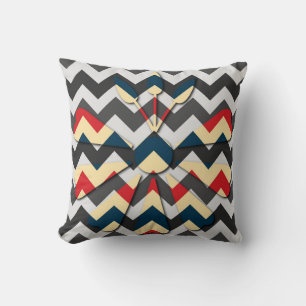 Moderne Blume Zickzack Zigzag Muster Kissen
