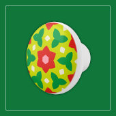 Moderne Blume zu grün und rot geometrisch gegliede Keramikknauf