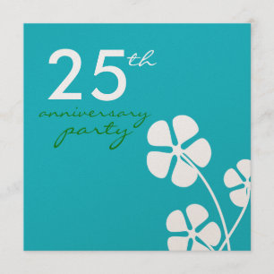 Moderne Blumen 25. Hochzeitstag Einladung
