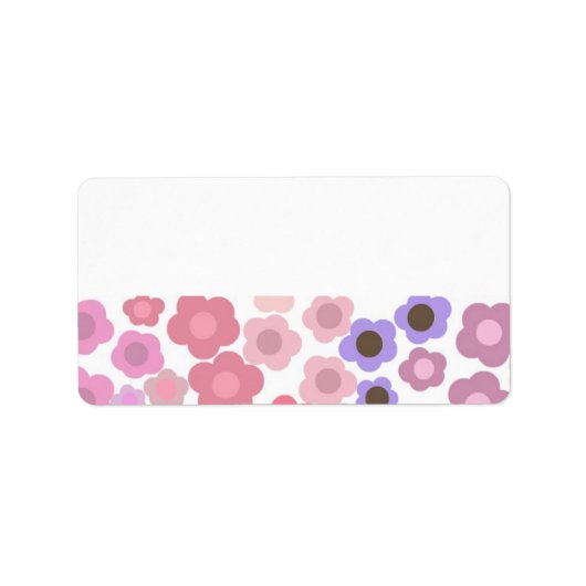 Moderne Blumen Adressaufkleber (Vorne)