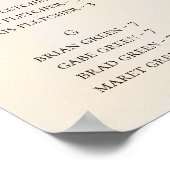 Moderne Blumen | Alphabetische Marmorsitzkarte Poster (Ecke)