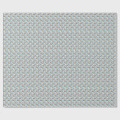 Moderne Blumen auf Blau Geschenkpapier (Flach)
