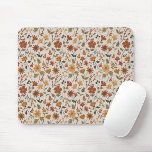 Moderne Blumen Blätter Gold Rost Mädchenhaft Blumi Mousepad