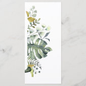 Moderne Blumen | Blaue und grüne WEDD Menükarte (Rückseite)