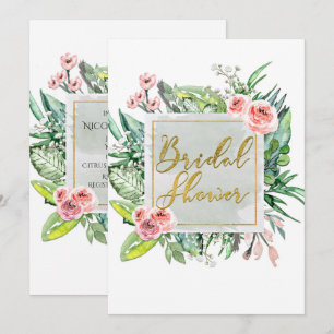 Moderne Blumen-Botanische-Hochzeits-Einladungen Einladung
