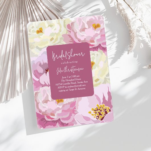 Moderne Blumen Brautparty Einladung