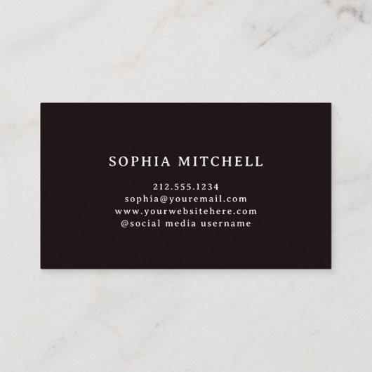 Moderne Blumen | Dunkel farbig und elegant Visitenkarte (Rückseite)