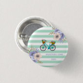 Moderne Blumen Fahrräder Button (Vorne & Hinten)