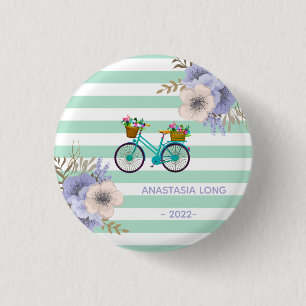 Moderne Blumen Fahrräder Button